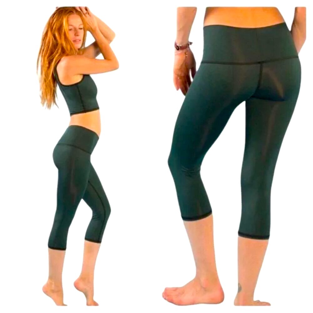 Teeki Hunter Green Goddess Crop Leggings L